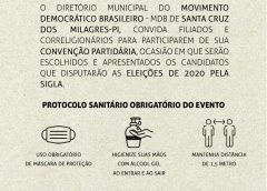 Santa Cruz dos Milagres – MDB faz convenção neste domingo dia (13)